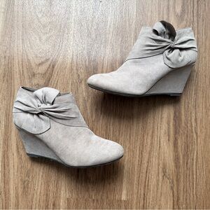 VIP Taupe Ankle Booties with Bow Detail